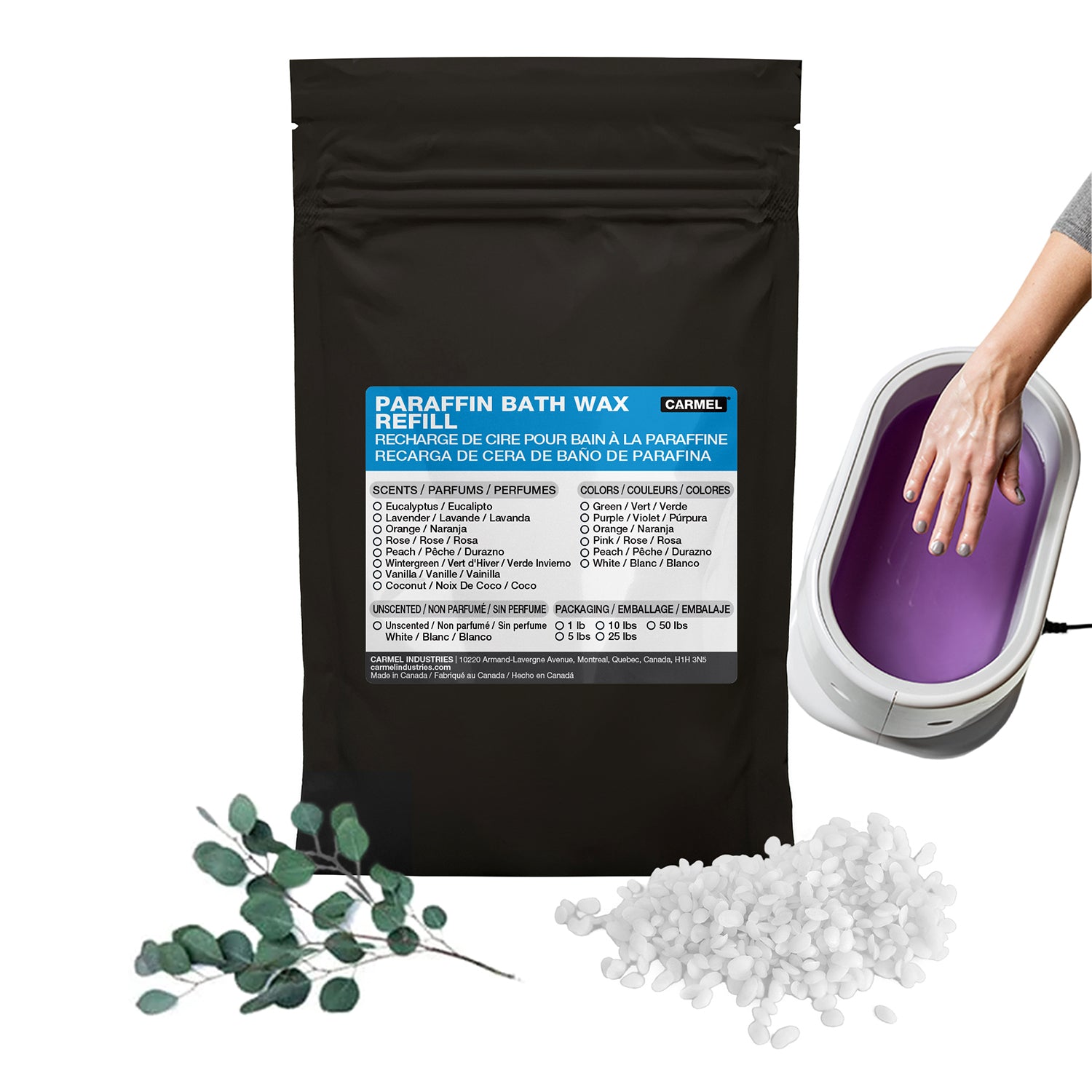 Recarga de cera para el baño de parafina