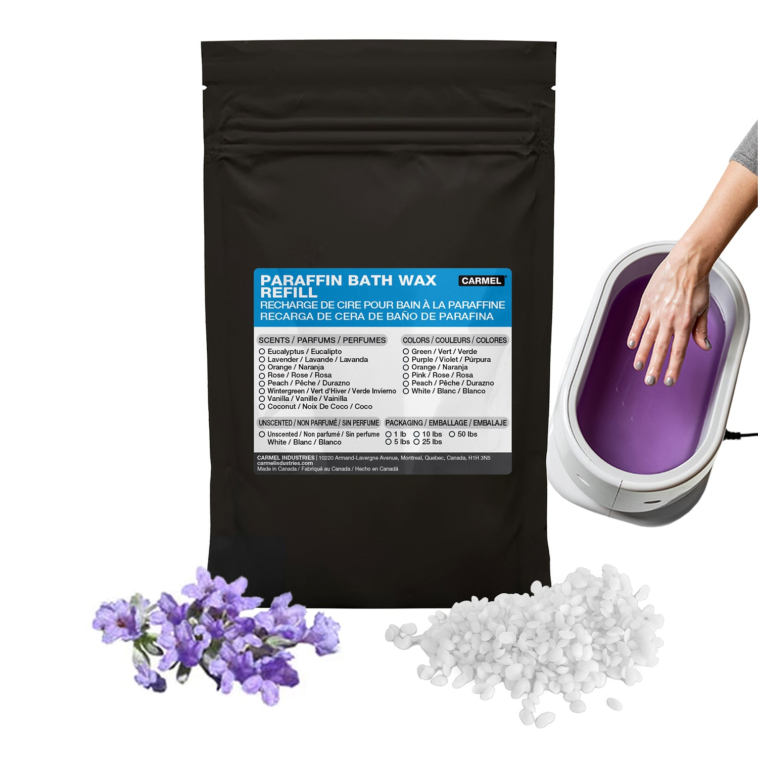 Recarga de cera para el baño de parafina