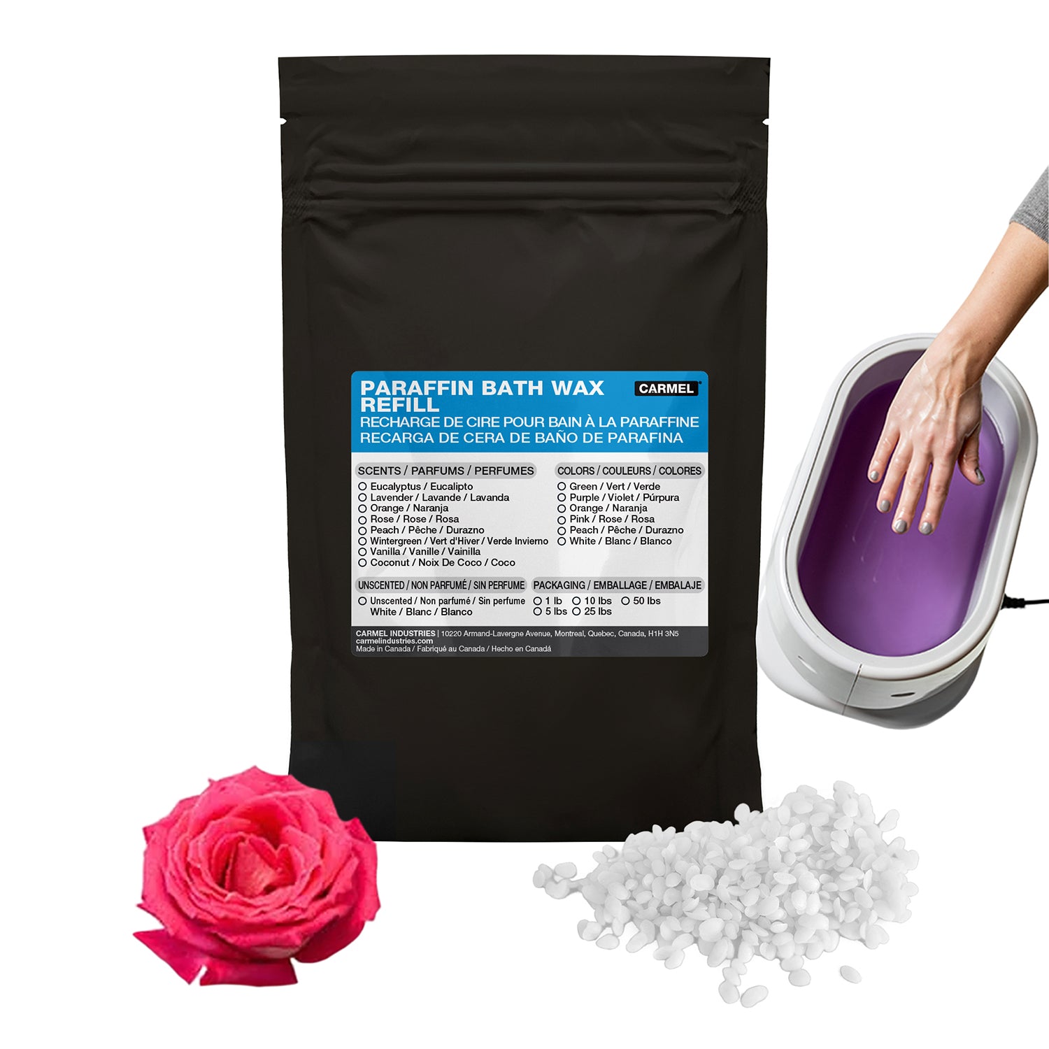 Recarga de cera para el baño de parafina