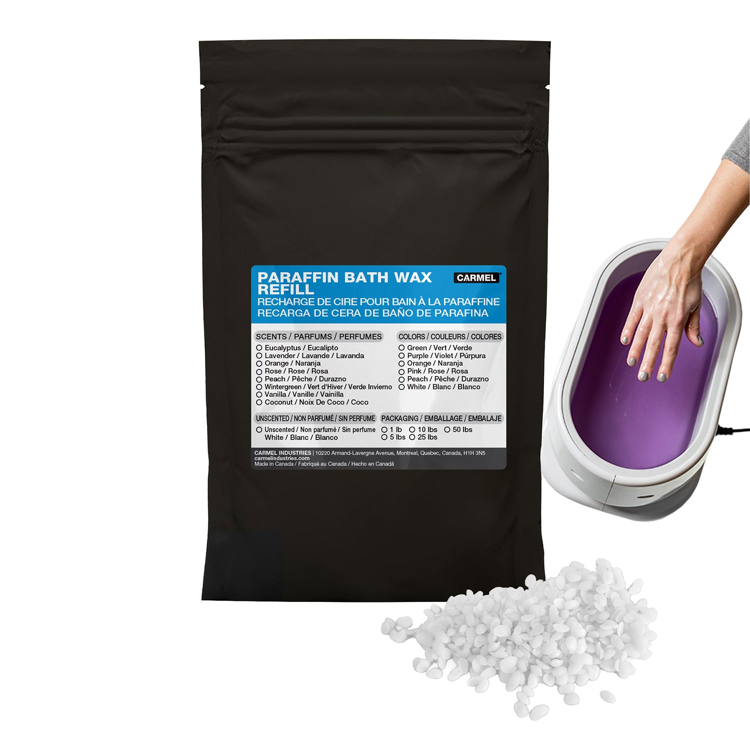 Recarga de cera para el baño de parafina