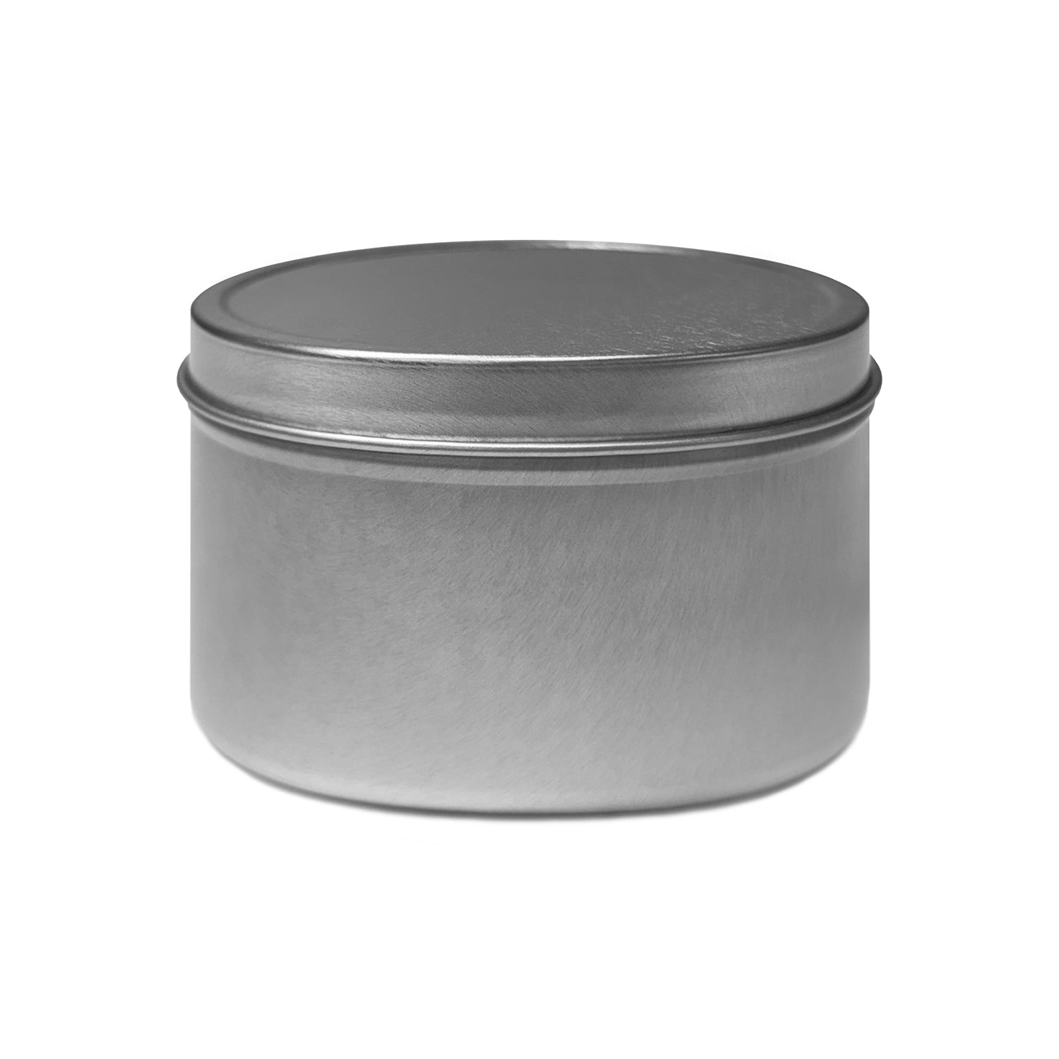Silver Round Metal Tins with Solid Lid