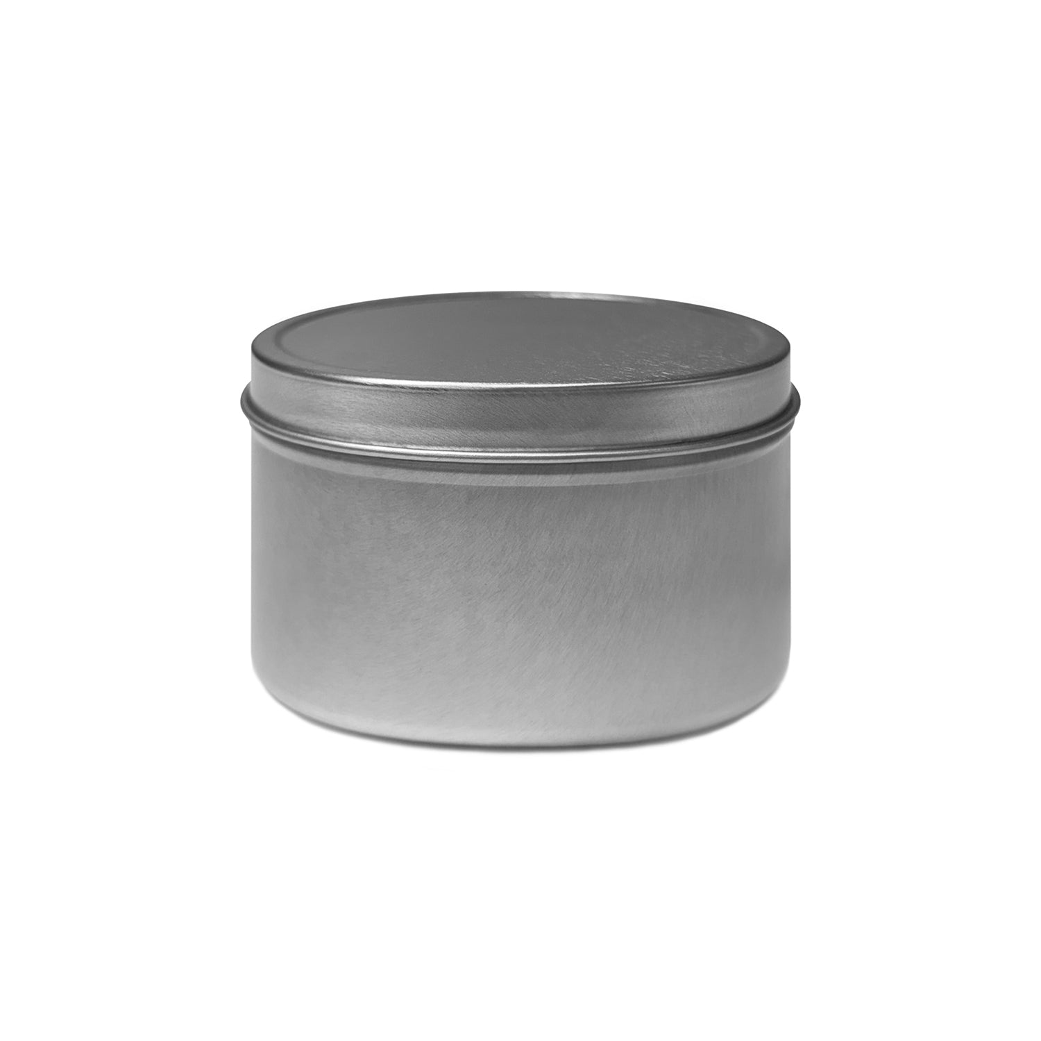 Silver Round Metal Tins with Solid Lid