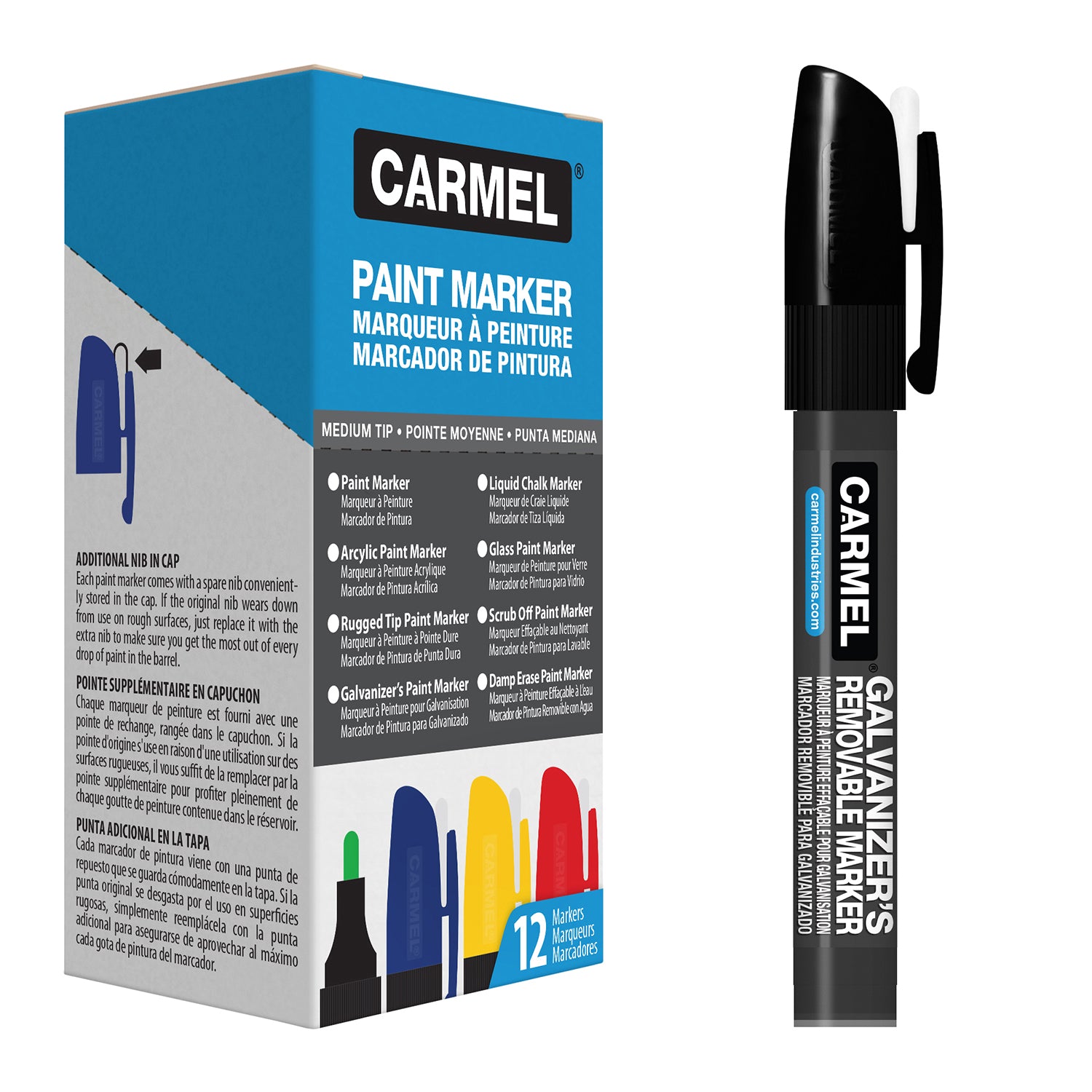 Galvanizer's Removable Paint Marker - Box of 12.