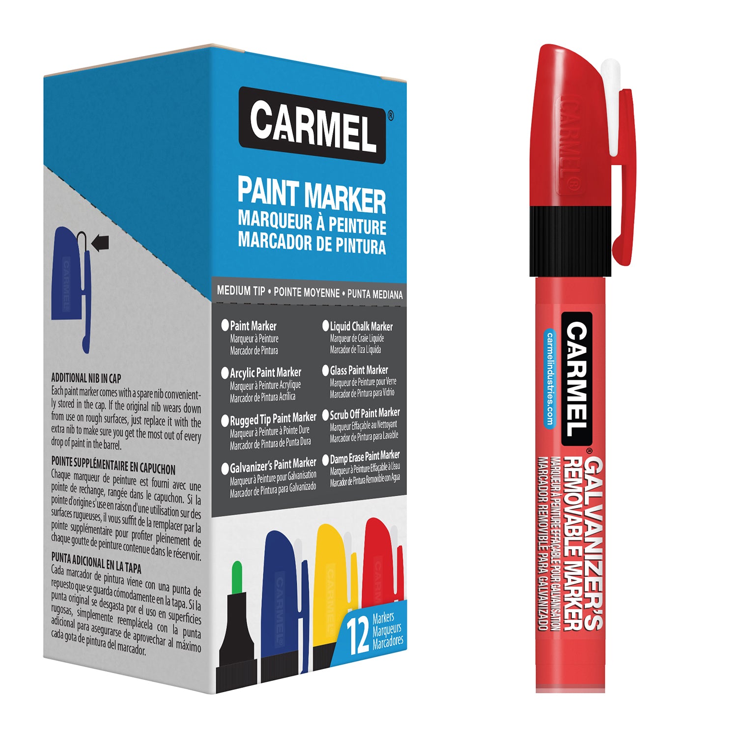 Galvanizer's Removable Paint Marker - Box of 12.