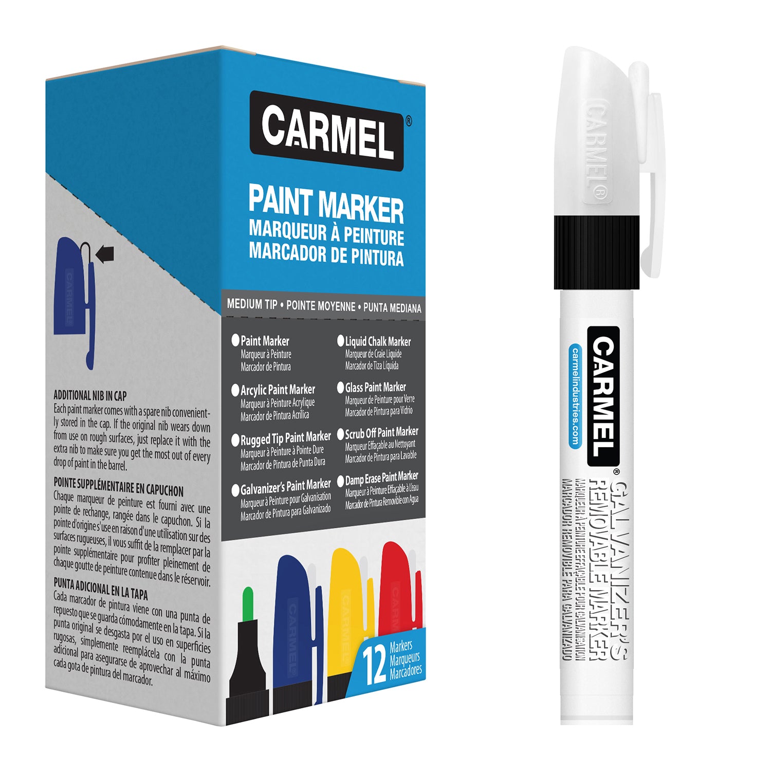 Galvanizer's Removable Paint Marker - Box of 12.