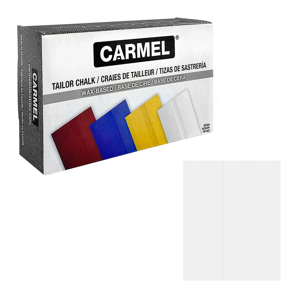 Carmel Super-Glide Tailors' Chalk White Color, 48 Pcs