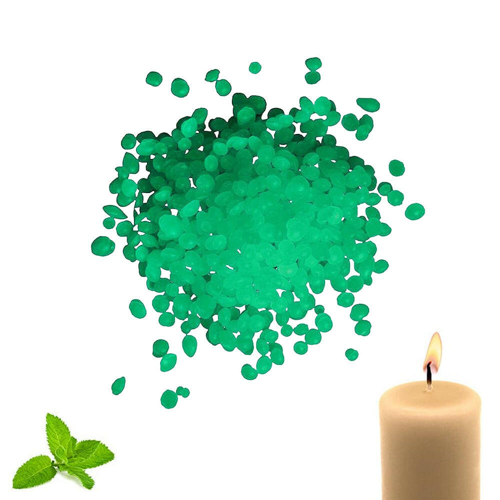 Paraffin Candle Wax - Wax Beads for Candle Making | Carmel Green (Mint Scented) / 1 lb