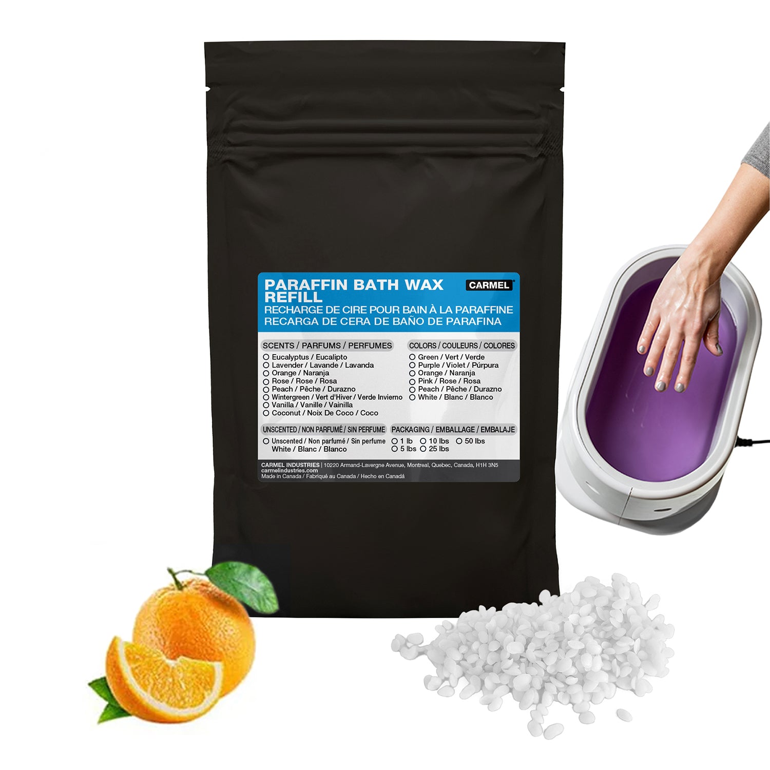 Paraffin Bath Wax Refills - Hydrating & Moisturizing Wax | Carmel