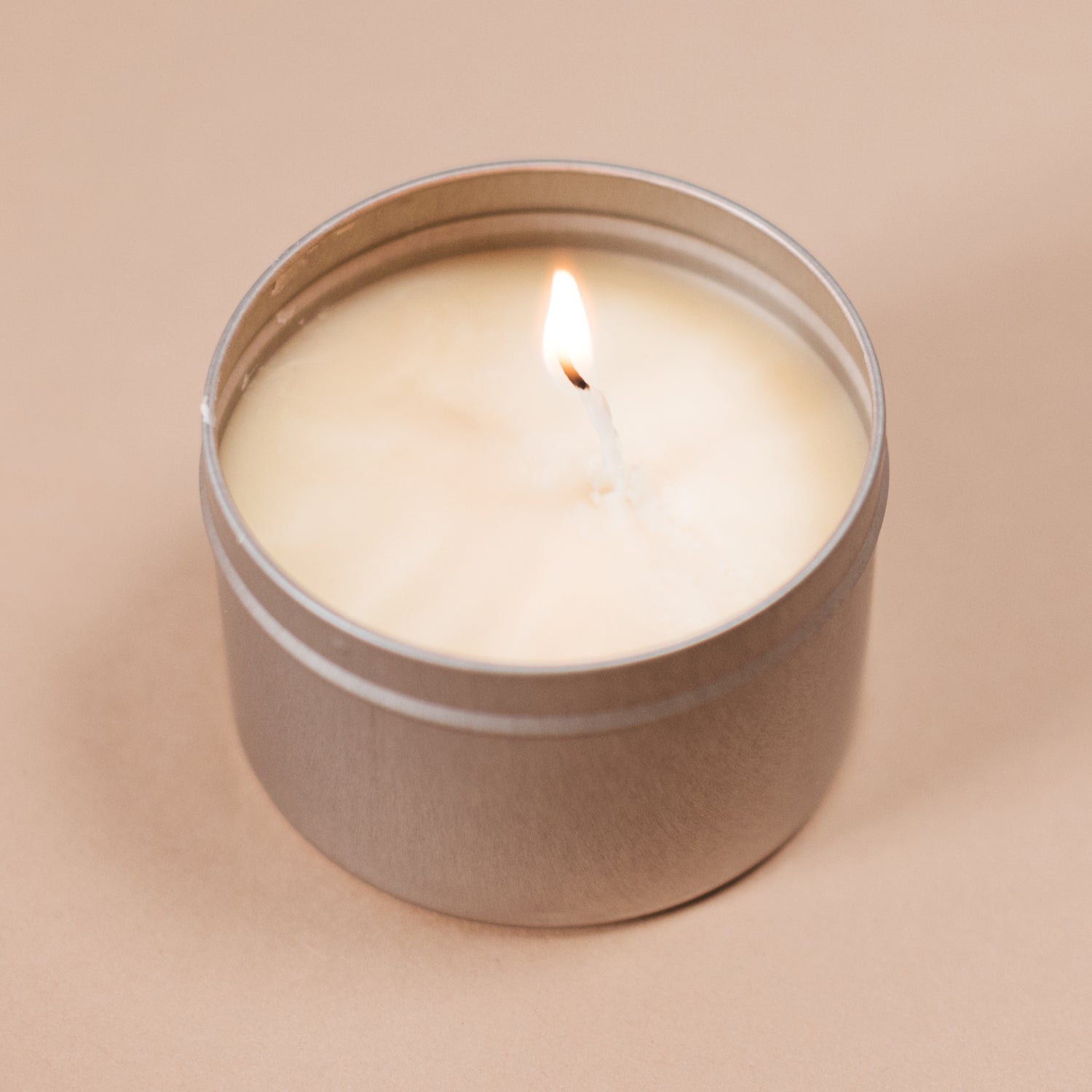 Silver Round Metal Tins with Solid Lid