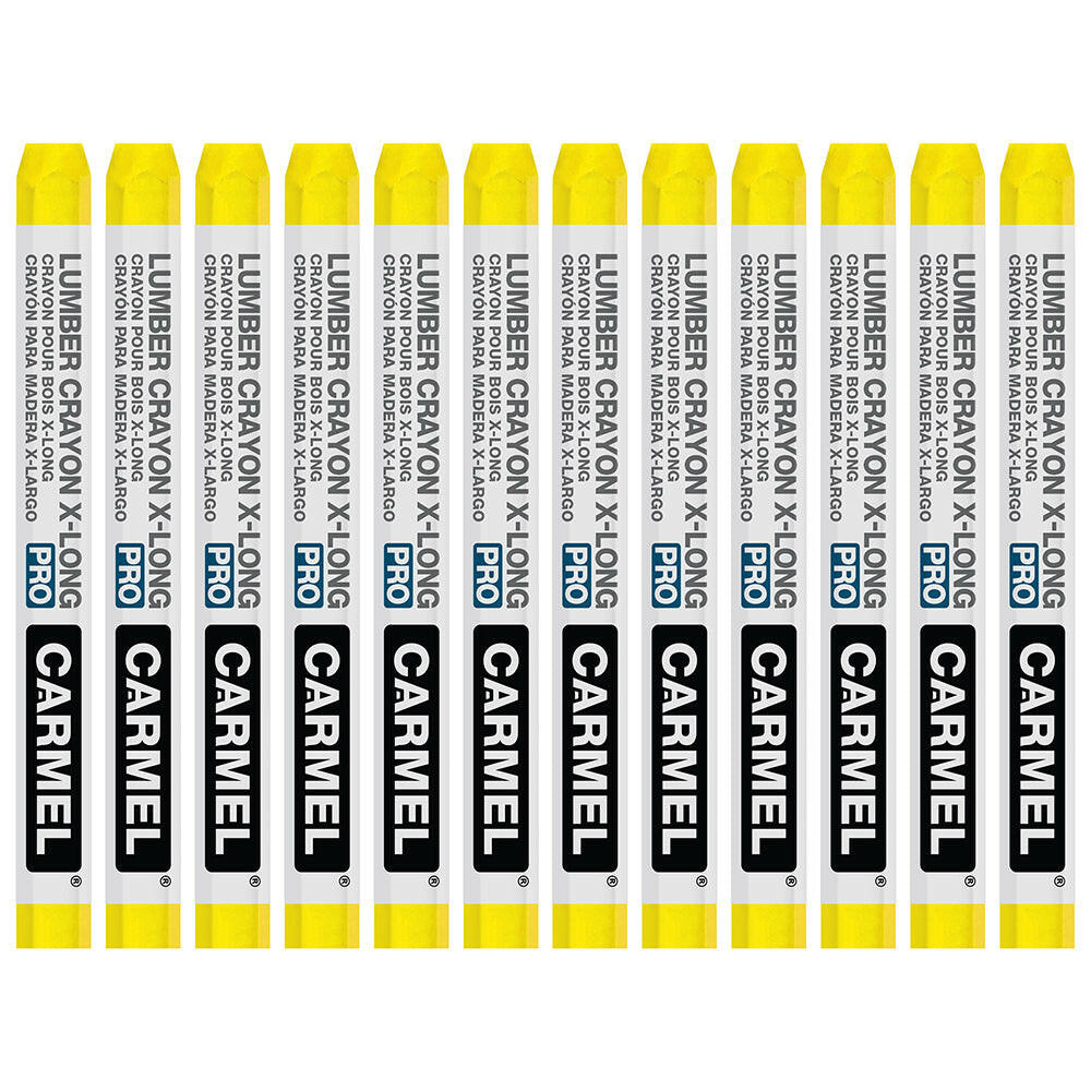 Markal Pro-Ex Lumber Crayon, 1/2 Hex Tip, Yellow, 12/box